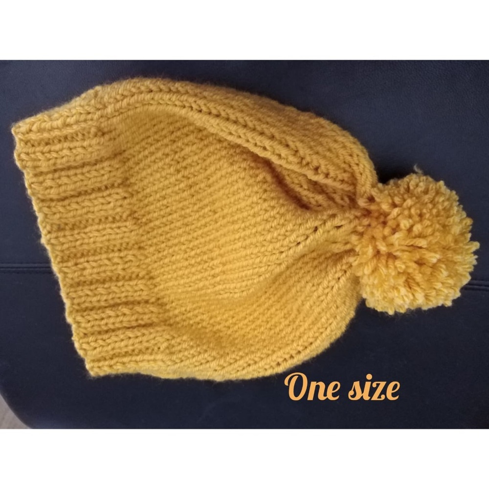 Crochet by hand Mustard Color Hat